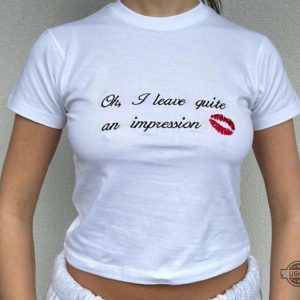 sabrina carpenter oh i leave quite an impression baby tee for women high quality laughinks 2