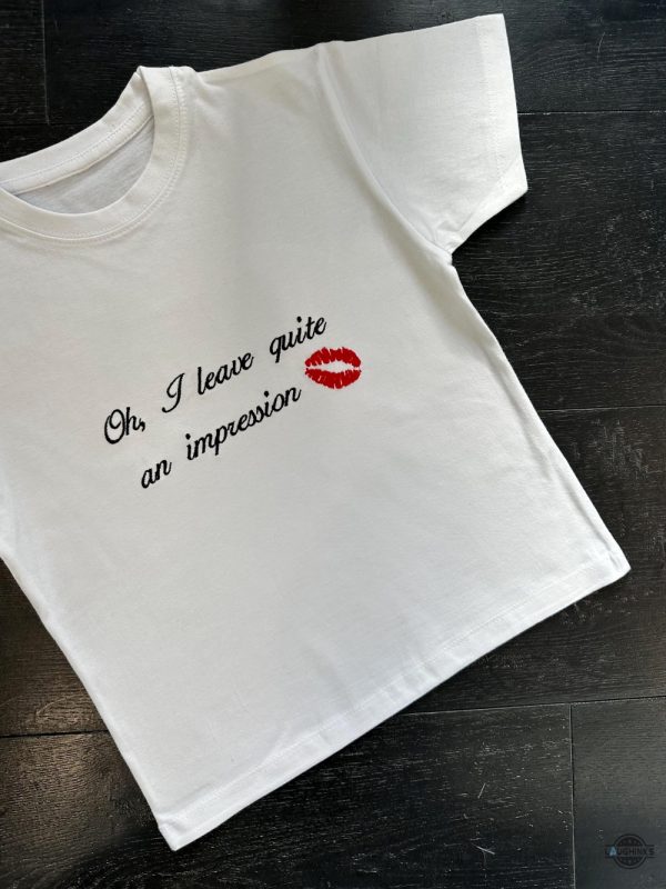 sabrina carpenter oh i leave quite an impression baby tee for women high quality laughinks 4