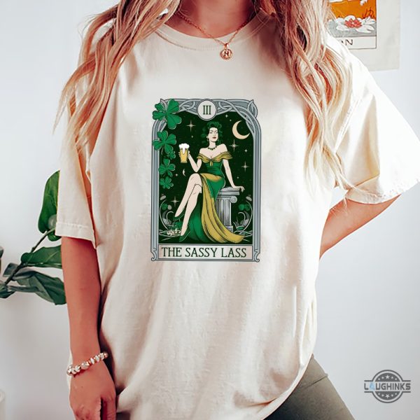 the sassy lass tarot card tee funny saint patrick day shirt