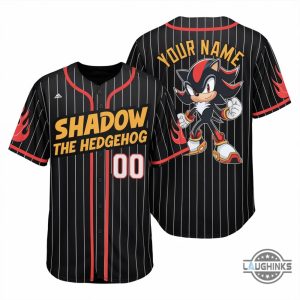 personalized sonic shadow the hedgehog baseball jersey shirt