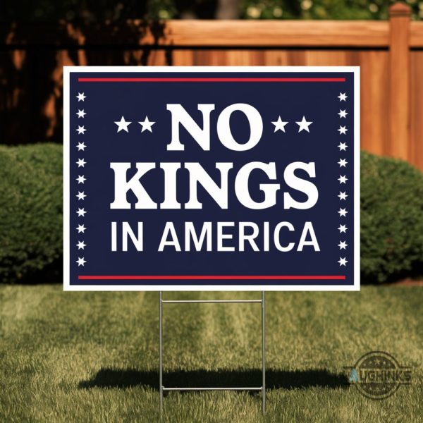 anti trump no kings in america yard sign