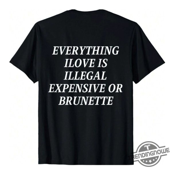 Everything I Love Is Illegal Expensive Or Brunette Shirt trendingnowe 1