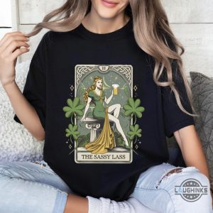 the sassy lass tarot card funny saint patrick day shirt