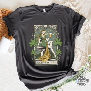 the sassy lass tarot card funny saint patrick day shirt