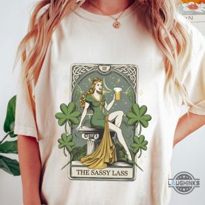 the sassy lass tarot card funny saint patrick day shirt