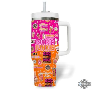 dunkie junkie dunkin donuts 40 oz tumbler with handle