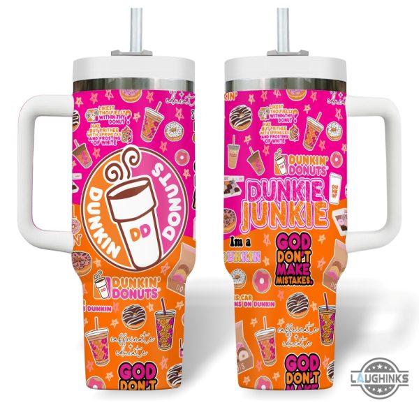 dunkie junkie dunkin donuts 40 oz tumbler with handle