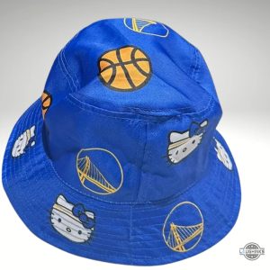 blue golden state warriors hello kitty bucket hat