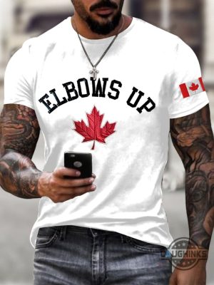 canadian flag elbows up embroidered shirt