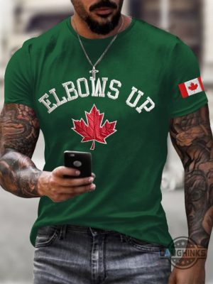 canadian flag elbows up embroidered shirt