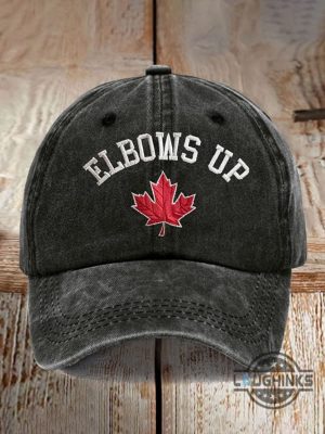 elbows up canadian flag embroidered baseball hat