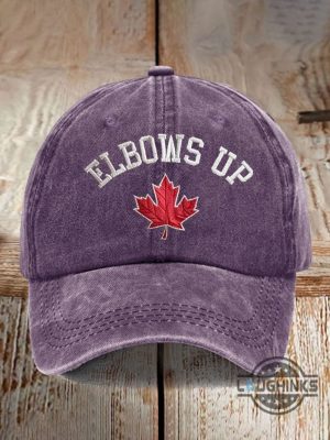 elbows up canadian flag embroidered baseball hat