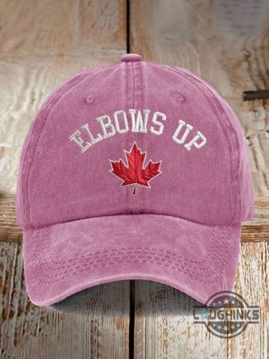 elbows up canadian flag embroidered baseball hat