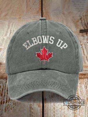 elbows up canadian flag embroidered baseball hat