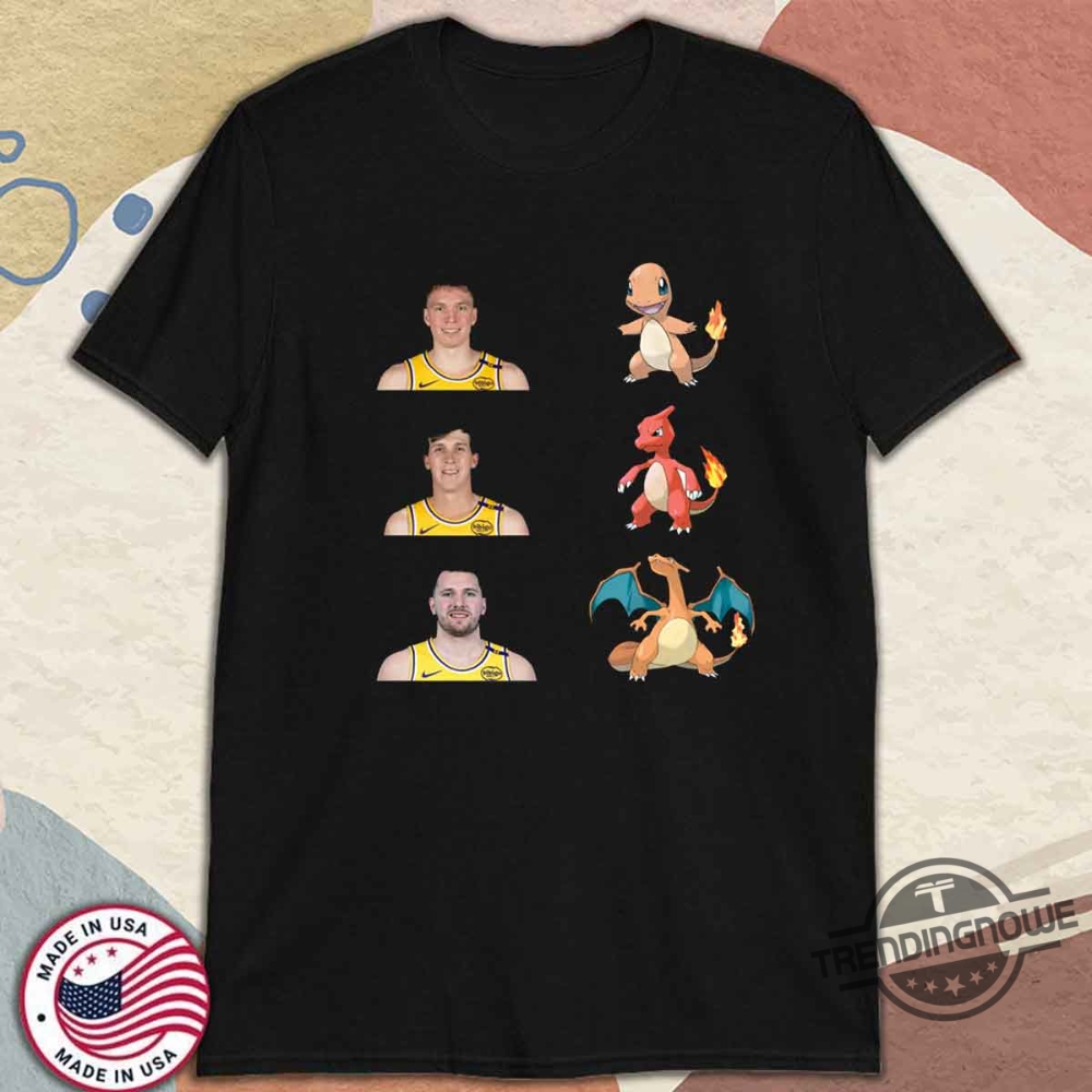 Luka Wearing Lakers Charmander Evolution Shirt 10 Luka Wearing Lakers Charmander Evolution Shirt