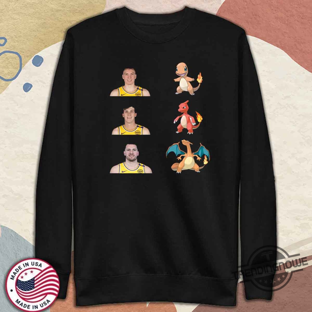 Luka Wearing Lakers Charmander Evolution Shirt 11 Luka Wearing Lakers Charmander Evolution Shirt