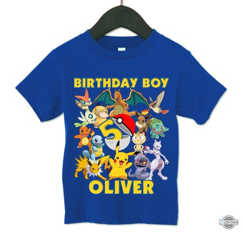 personalize pokemon birthday shirt for family