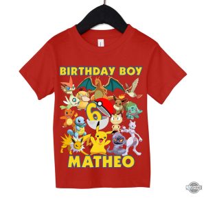 personalize pokemon birthday shirt for family