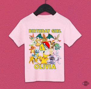 personalize pokemon birthday shirt for family