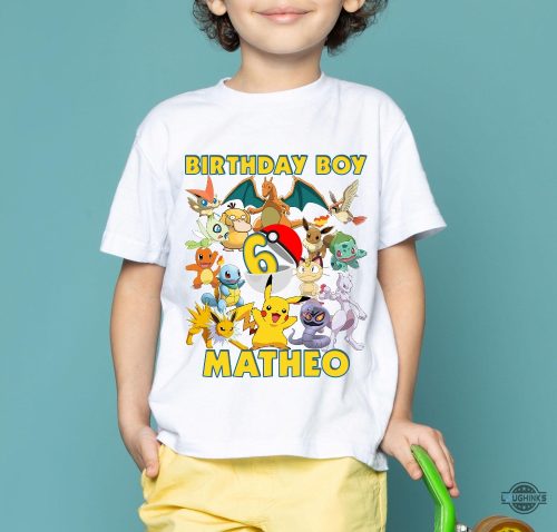 personalize pokemon birthday shirt for family