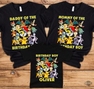 personalize pokemon birthday shirt for family