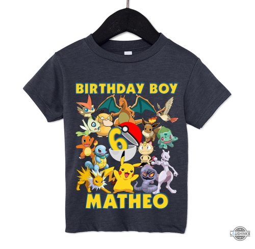 personalize pokemon birthday shirt for family