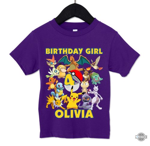 personalize pokemon birthday shirt for family