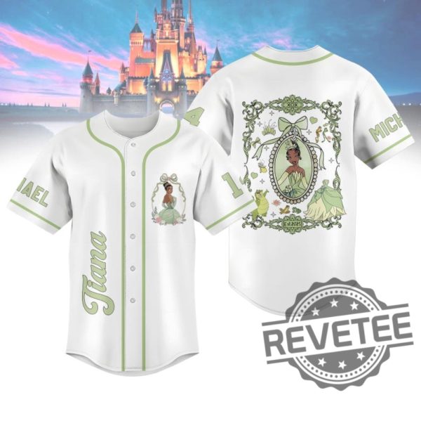 Custom Tiana Princess Baseball Jersey Disney Princess Shirt The Princess And The Frog T Shirts Magic Kingdom Tee revetee 1