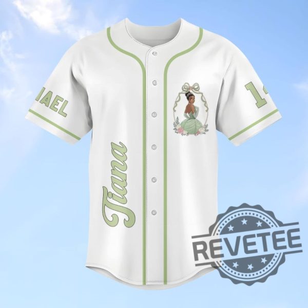 Custom Tiana Princess Baseball Jersey Disney Princess Shirt The Princess And The Frog T Shirts Magic Kingdom Tee revetee 1 1