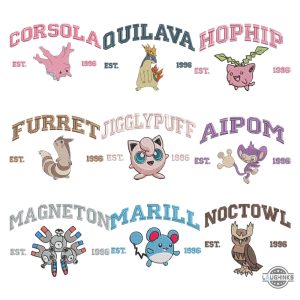 custom pokemon embroidered shirts choose design