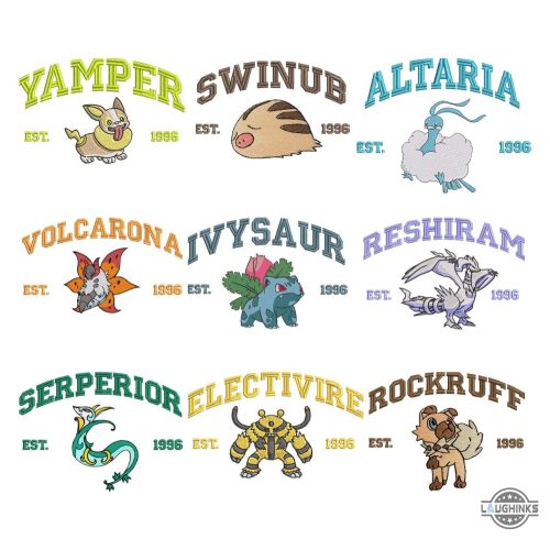 custom pokemon embroidered shirts choose design