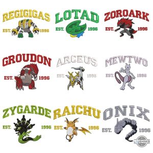 custom pokemon embroidered shirts choose design