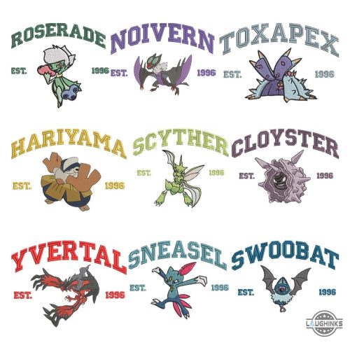 custom pokemon embroidered shirts choose design