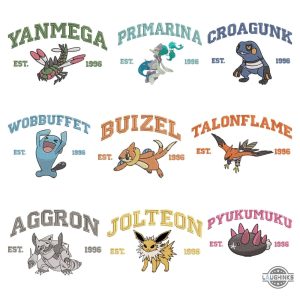 custom pokemon embroidered shirts choose design