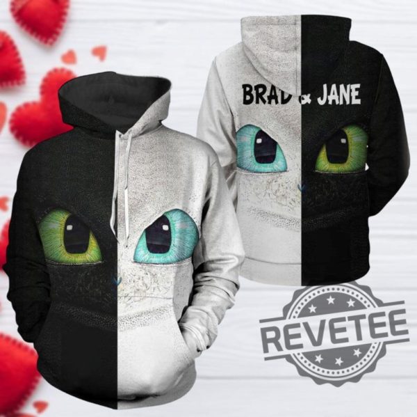 Personalized Toothless Couple Hoodies For Men Night Fury And Light Fury How To Train Your Dragon Movie Hoodies 3D All Over Printed T Shirt Sweatshirt revetee 1