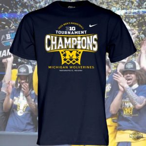 nike michigan wolverines big ten championship basketball shirt 2025