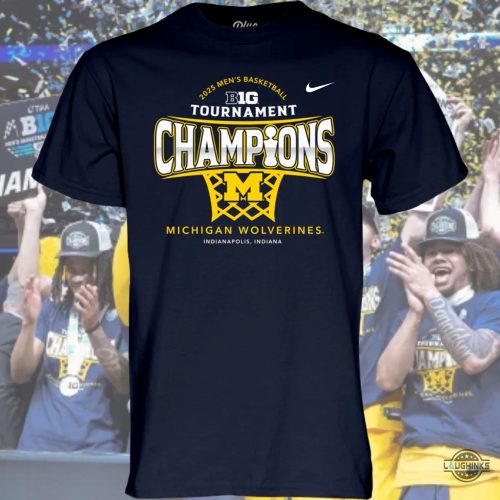 nike michigan wolverines big ten championship basketball shirt 2025