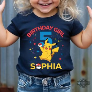 custom birthday girl pikachu pokemon shirt