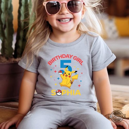 custom birthday girl pikachu pokemon shirt