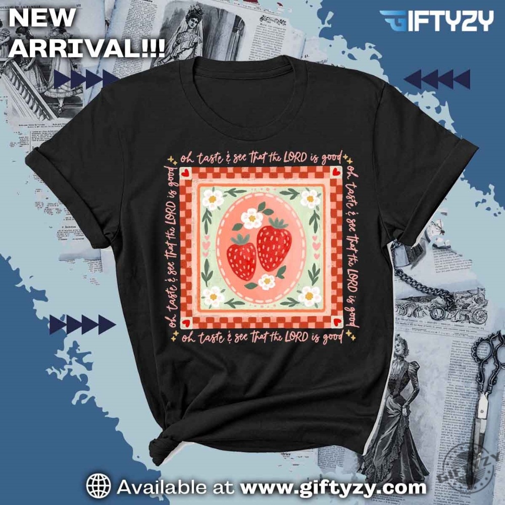 Strawberry Oh Taste And See Floral Shirt giftyzy 1