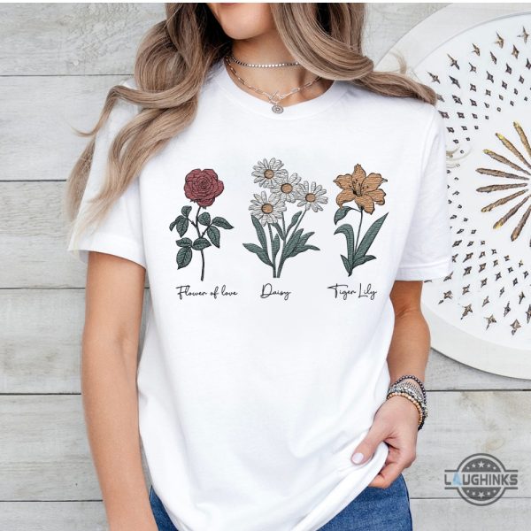 flowers fdt embroidered shirt subtle anti trump floral foxtrot delta tango tee