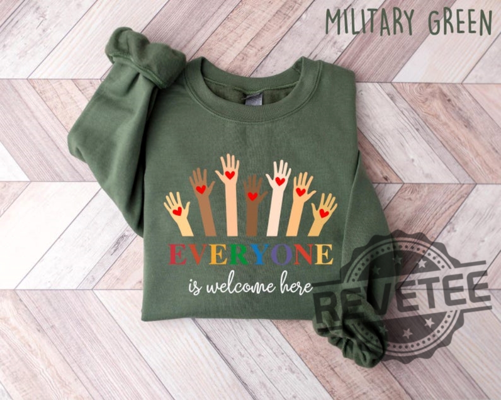 Idaho Teacher T Shirt Everyone Is Welcome Here Inclusion And Equality Protest And Resist revetee 1