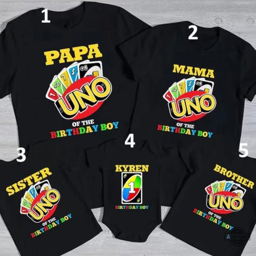 customized uno birthday matching family party shirt