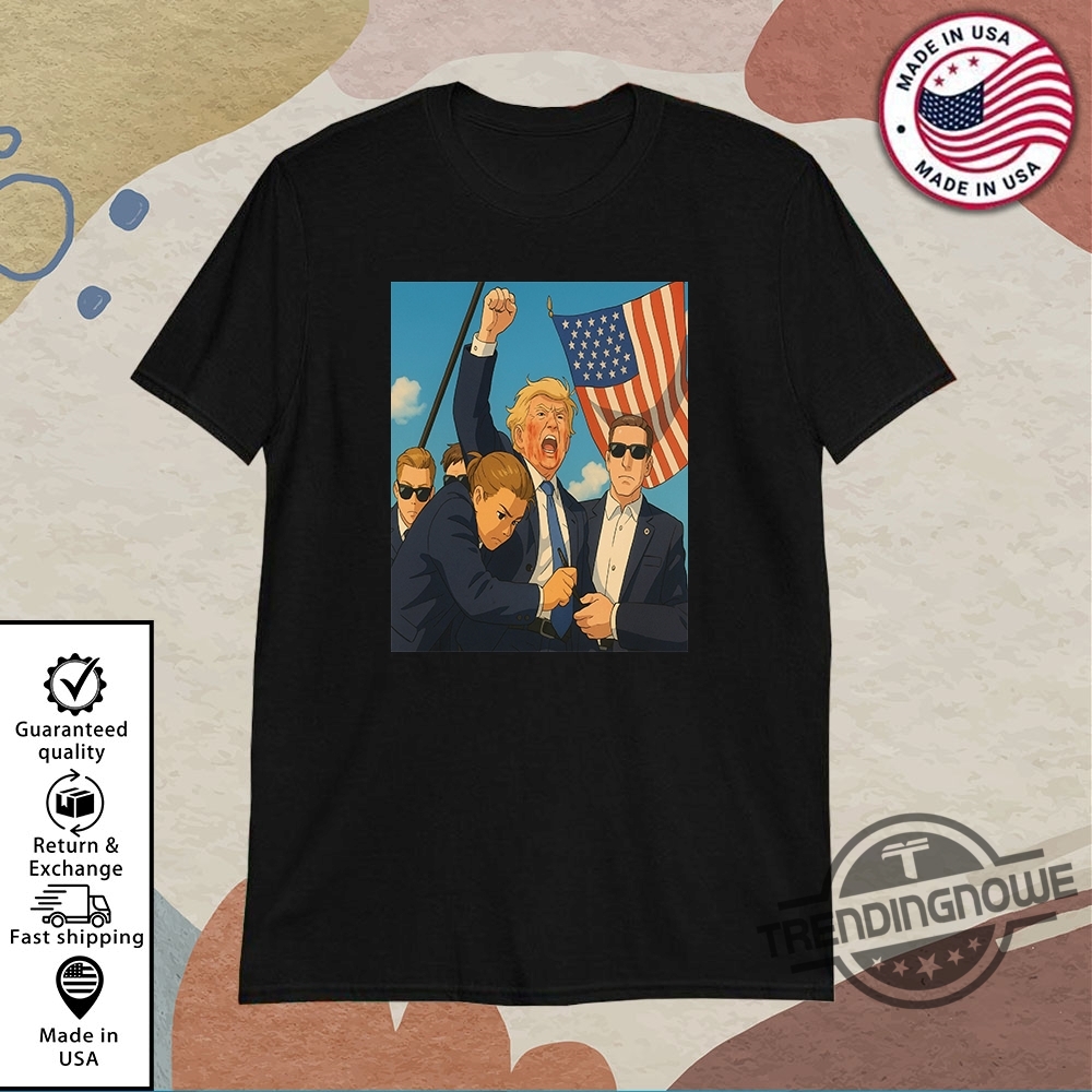 Trump 2024 Shooting Assassination Anime Version T Shirt trendingnowe 3