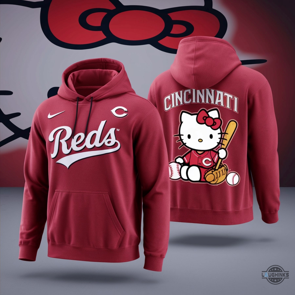 Nike Hello Kitty Cincinnati Reds Hoodie T Shirt Sweatshirt 5 Nike Hello Kitty Cincinnati Reds Hoodie T Shirt Sweatshirt
