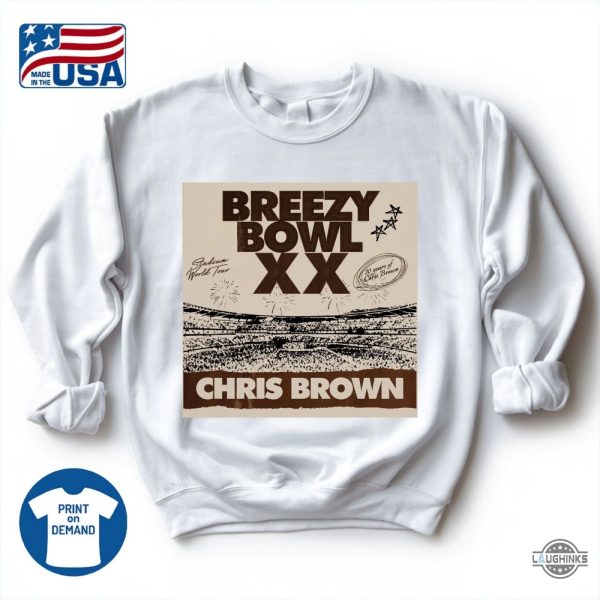 new chris brown breezy bowl xx tour t shirt