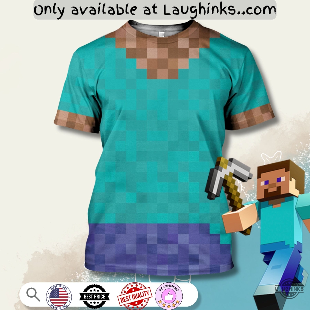 Minecraft Steve Cosplay Shirt 6 Minecraft steve cosplay shirt