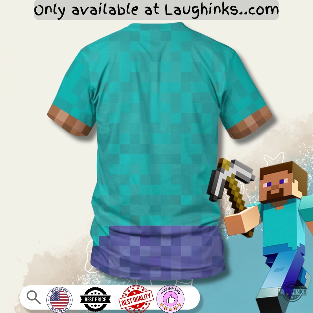Minecraft Steve Cosplay Shirt 7 Minecraft steve cosplay shirt