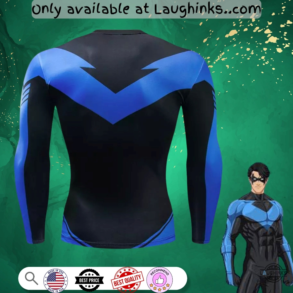 Batman Nightwing Original Costume Cosplay Adult Dick Grayson Compression Shirt 9 Batman Nightwing original costume cosplay adult Dick Grayson Compression Shirt