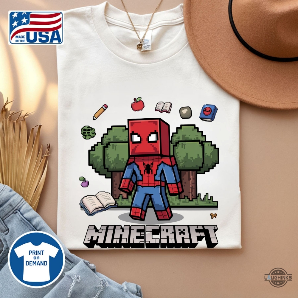 Funny Minecraft Spiderman Birthday Shirt 16 Funny Minecraft Spiderman Birthday Shirt